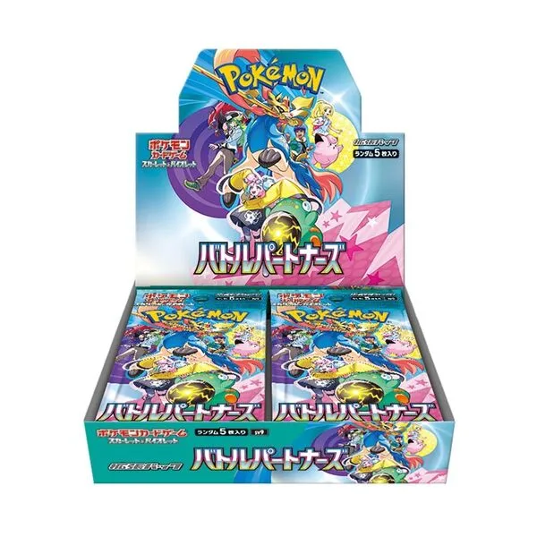 Box Pokémon Battle Partners in giapponese contenente 30 bustine sigillate da 5 carte ciascuna, prodotto ufficiale Pokémon TCG.