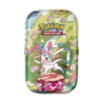 Mini Tin Pokémon Evoluzioni Prismatiche con Sylveon, in italiano, contenente bustine assortite e carta illustrata da collezione. Prodotto ufficiale e sigillato.
