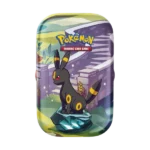 Mini Tin Pokémon Evoluzioni Prismatiche con Umbreon, in italiano, contenente bustine assortite e carta illustrata da collezione. Prodotto ufficiale e sigillato.