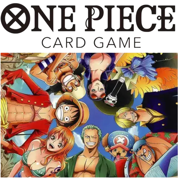 Copertina del gioco di carte ufficiale One Piece card Game TCG con protagonisti Luffy, Zoro e altri personaggi iconici