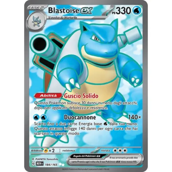 Carta Pokémon Blastoise-ex 184/165 Ultra Rara dal set Scarlatto e Violetto 151 in italiano