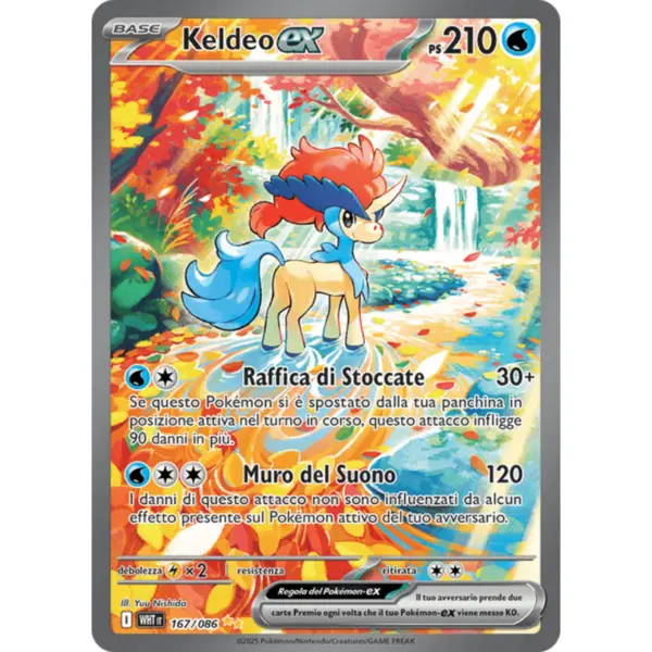 Carta Pokémon Keldeo ex 167/086 Special Illustration Rare Fuoco Bianco Scarlatto e Violetto in italiano