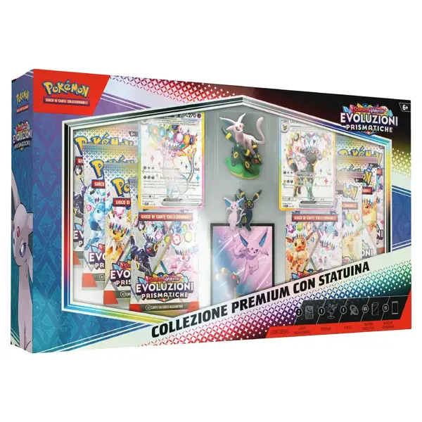 Box Collezione Premium con Statuina di Espeon e Umbreon – espansione Pokémon Evoluzioni Prismatiche