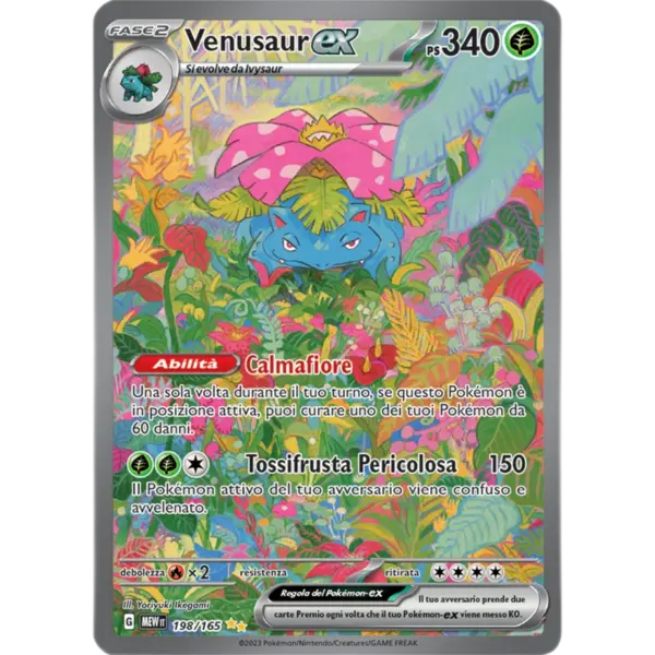 Carta Pokémon Venusaur ex 198/165 Special Illustration Rare dal set 151 in italiano