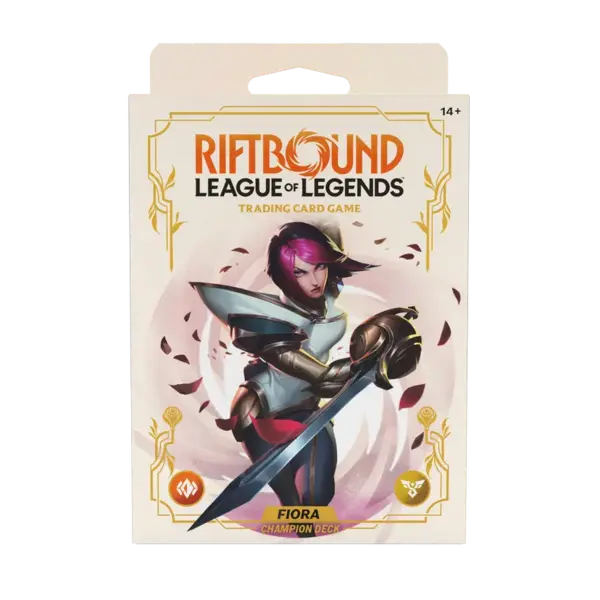 Vista frontale champion deck Fiora dell'espansione Riftbound Spiritforged.