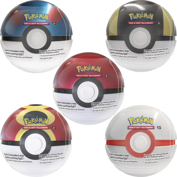 Immagini delle possibili varianti disponibili di pokemon poke ball tin