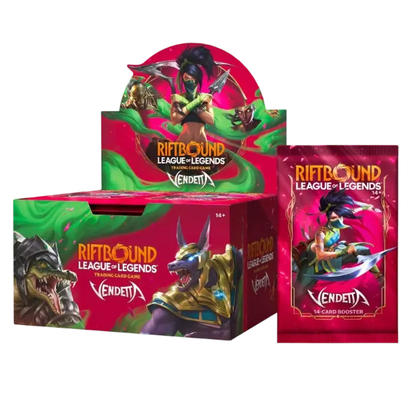 Riftbound Vendetta booster display con box e bustine da 14 carte League of Legends