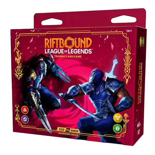 Riftbound League of Legends TCG Vendetta Shen vs Zed Showdown Deck in lingua inglese