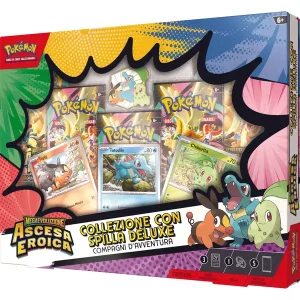 Pokemon collezione compagni d'avventura spilla deluxe chikorita tepig totodile ascesa eroica