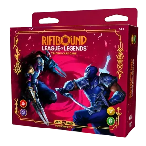 Riftbound League of Legends TCG Vendetta Shen vs Zed Showdown Deck in lingua inglese